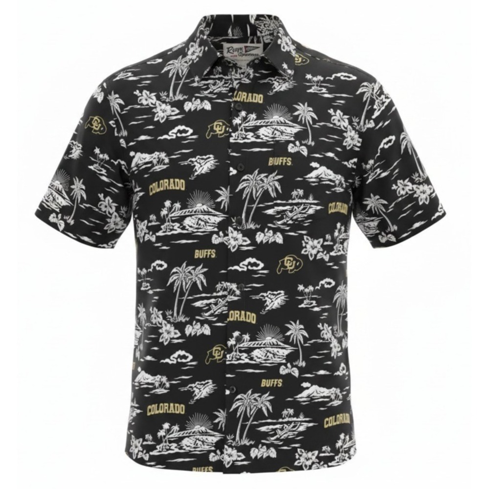 Colorado Buffaloes Shirt Mens Medium Black NCAA Football Hawaiian‎ Reyn Spooner